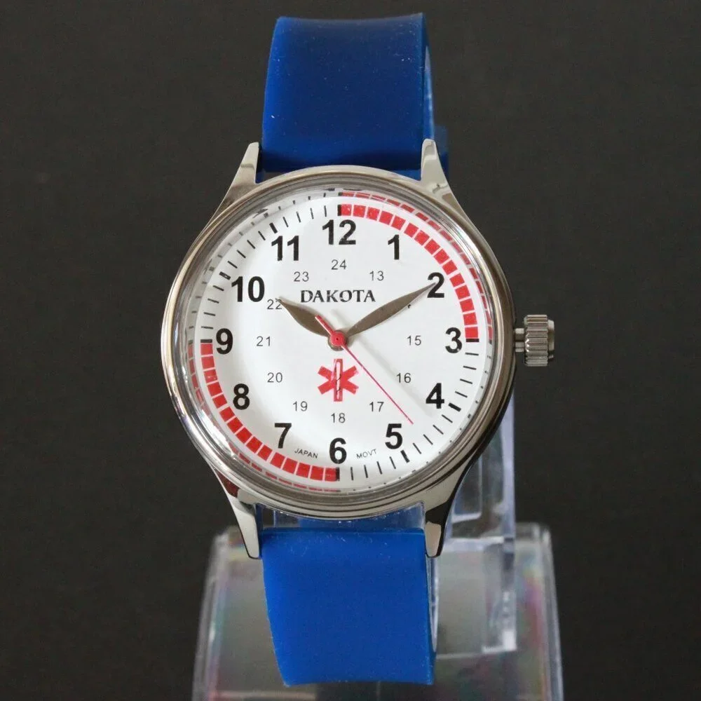 Dakota RN Quartz Nurse Watch Blue Rubber Strap Japanese Movement 35mm